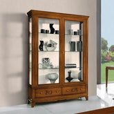 Klassische Vitrine in Kirschbaum mit zwei Türen und zwei Schubladen von Arte D'Este